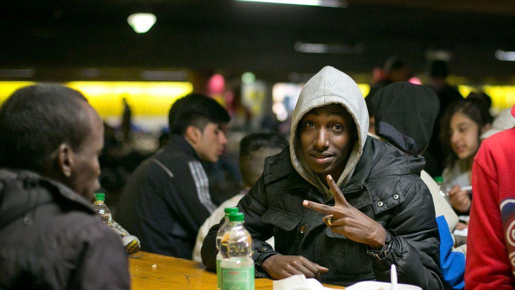 Flüchtlinge am Mittwoch in der Bahnhofsgarage