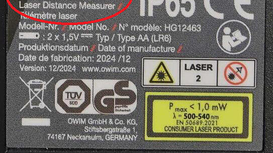 Parkside Laser-Entfernungsmesser