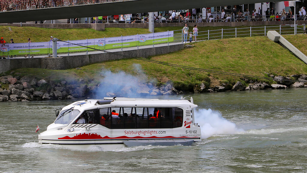 Stadtfest Samstag, Einsatzübung auf der Salzach