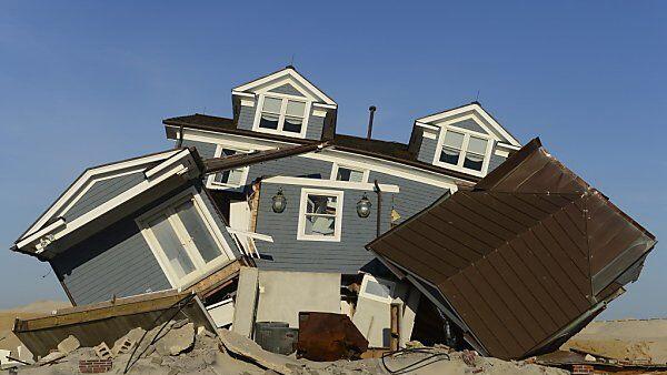 Zerstörte Häuser nach Hurrikan "Sandy"