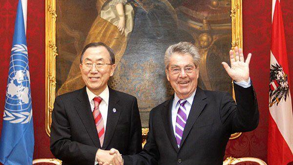 Ban Ki-moon und Heinz Fischer beim Treffen in Wien