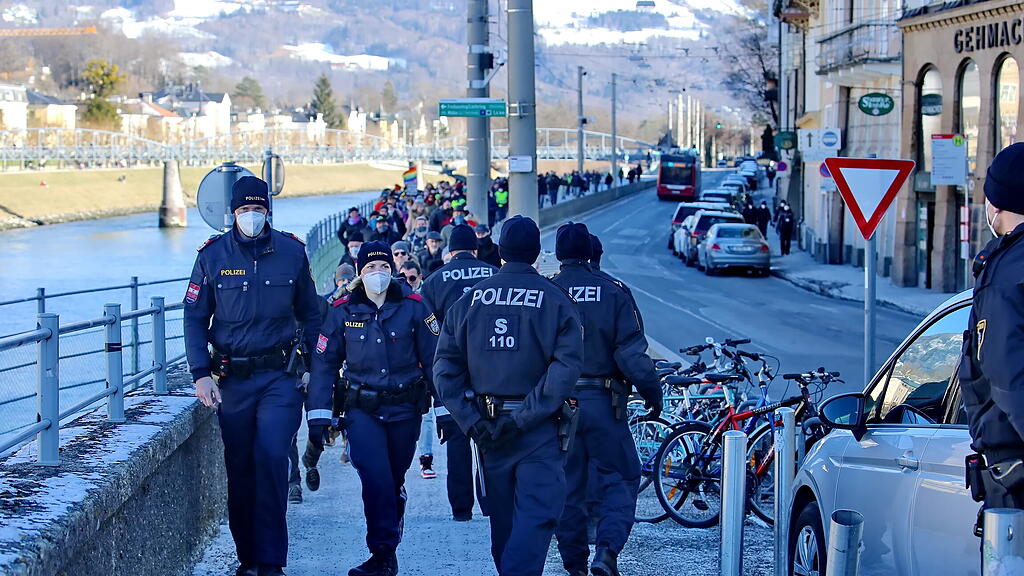 Corona-Demonstration in der Stadt Salzburg