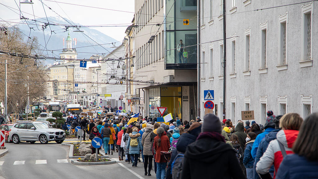 Demo für Ukraine in Salzburg
