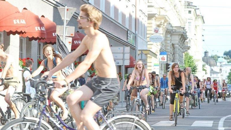 World Naked Bike Ride in Salzburg