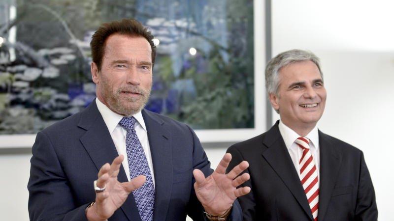 Faymann empfing Arnold Schwarzenegger im Kanzleramt
