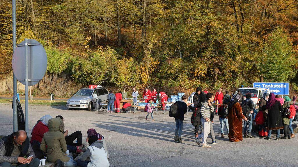 Flüchtlinge an der Grenze zwischen Oberösterreich und Deutschland