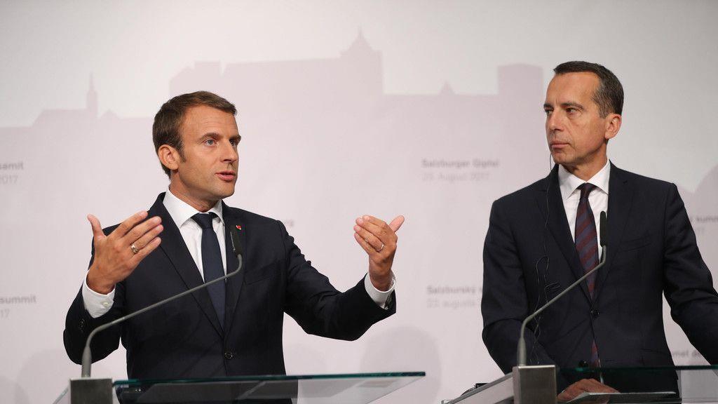Pressetermin mit Macron und Kern