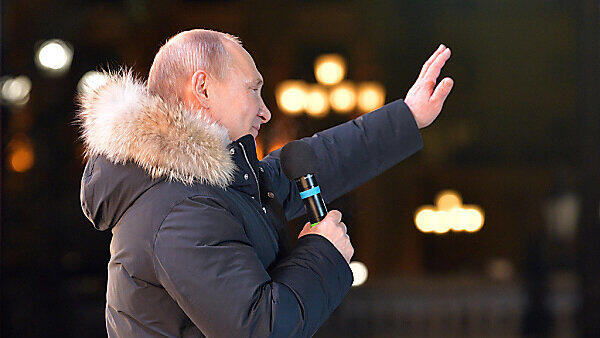 Wladimir Putin bei der Wahlfeier in Moskau