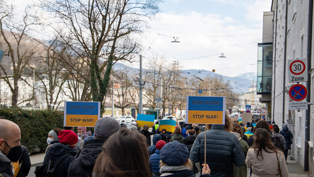 Demo für Ukraine in Salzburg