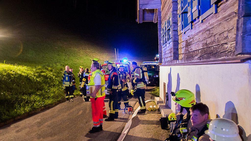 Großeinsatz bei Brand in Bischofswiesen