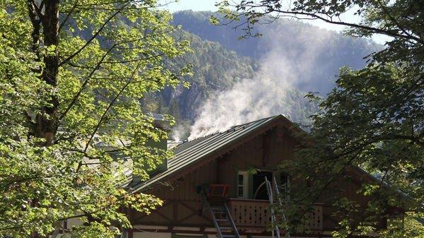 Gasthaus am Thumsee in Flammen