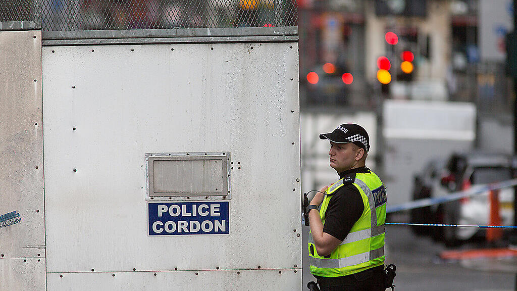 Polizeipräsenz in der schottischen Stadt Glasgow