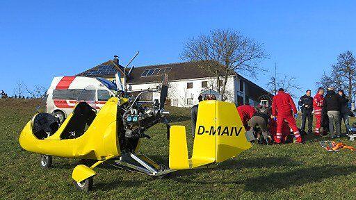 Mit diesem Mini-Hubschrauber stürzten die Beiden ab.