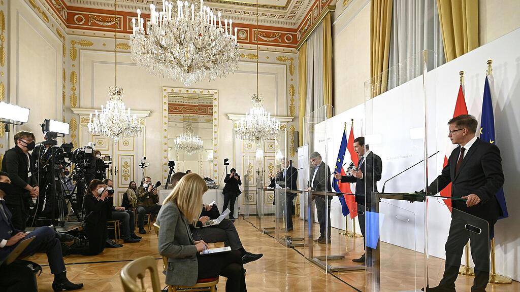 Regierung verkündet 2. Lockdown, Corona, Covid, Kurz, Nehammer, Anschober, Kogler,