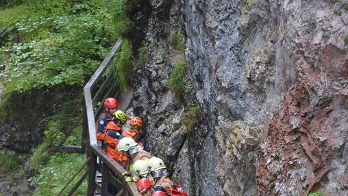 Großübung in der Lammerklamm