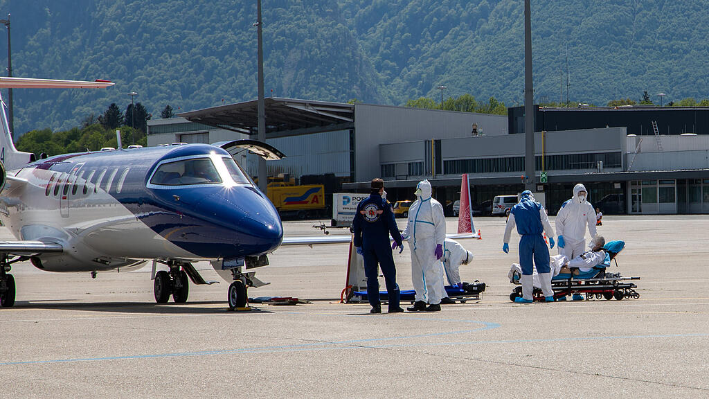 Französischer Corona-Patient, Heimflug, Rückflug,