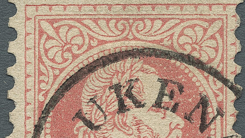 Die Marke aus dem Jahr 1867 wurde in der Farbe Rot anstatt Grün gedruckt. Beim Auktionshaus Merkurphila in Wien wurde sie um 135.000 € + 20 % Aufgeld versteigert.