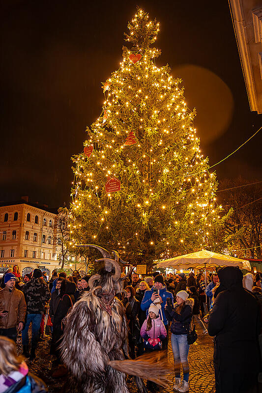 Alt Gnigler Krampusse beim Weihnachtsmarkt am Mirabellplatz