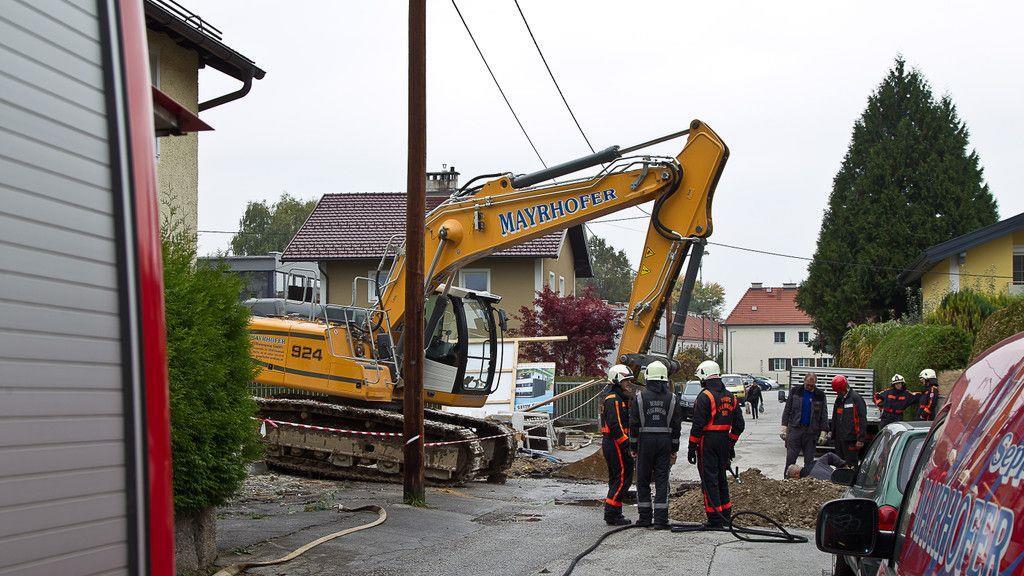 Gasleitung in Dornberggasse aufgerissen