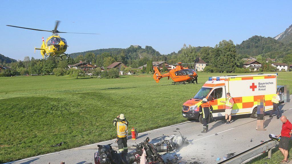 Schwerer Motorradunfall auf der B20