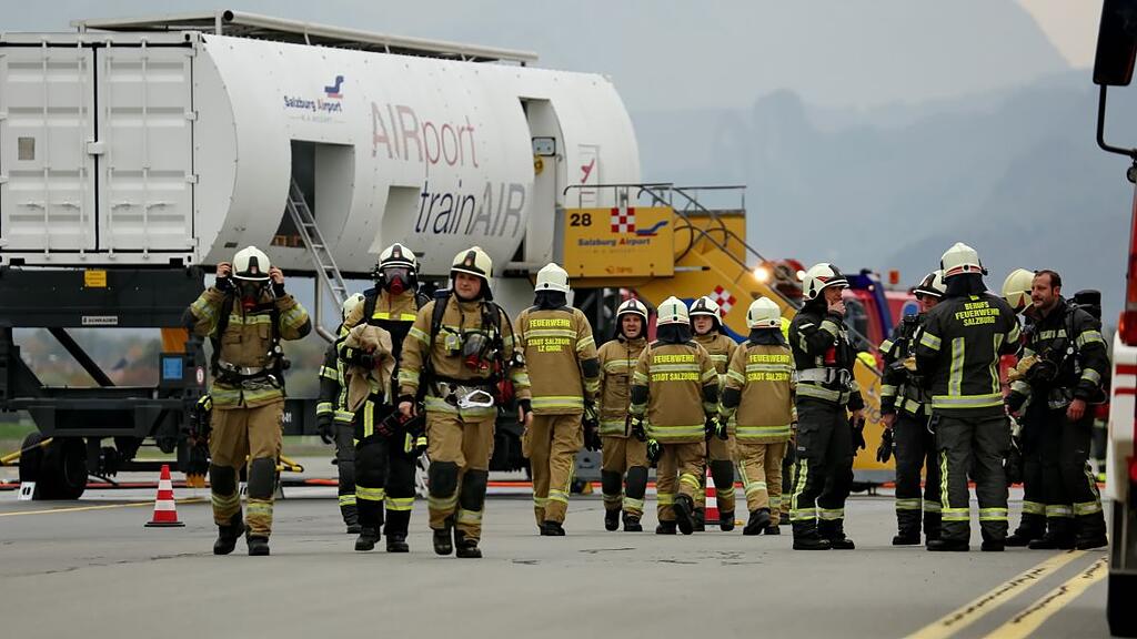 Große Übung am Salzburger Flughafen