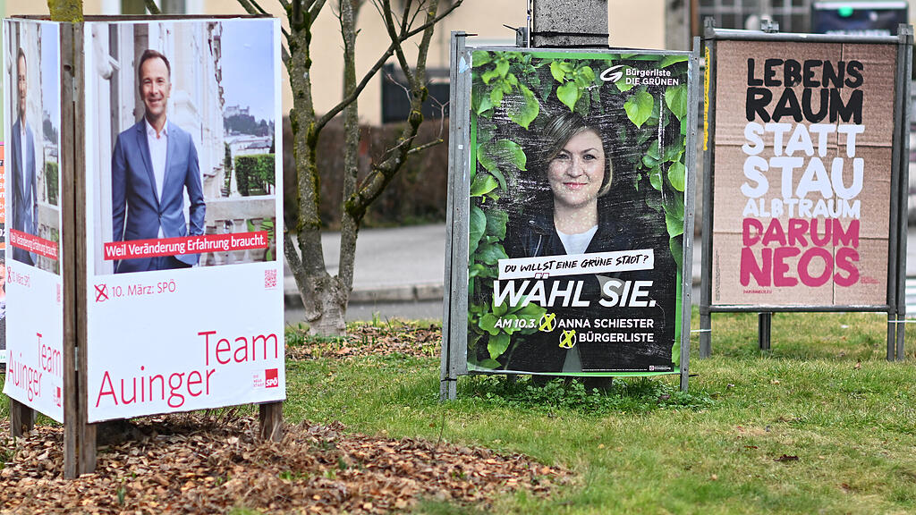 Gemeindewahl: Wahlplakate in Salzburg-Stadt