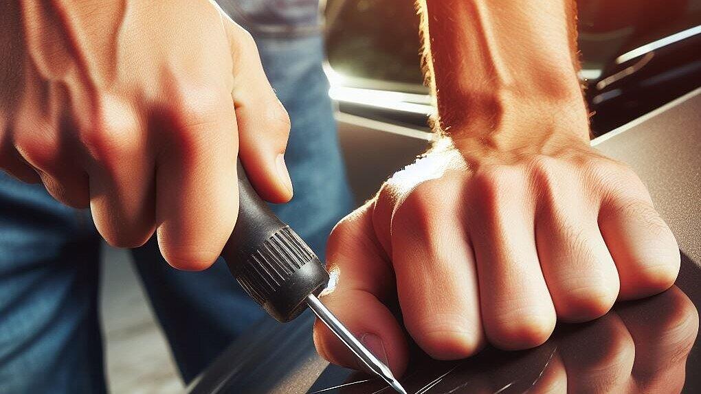 Auto zerkratzt