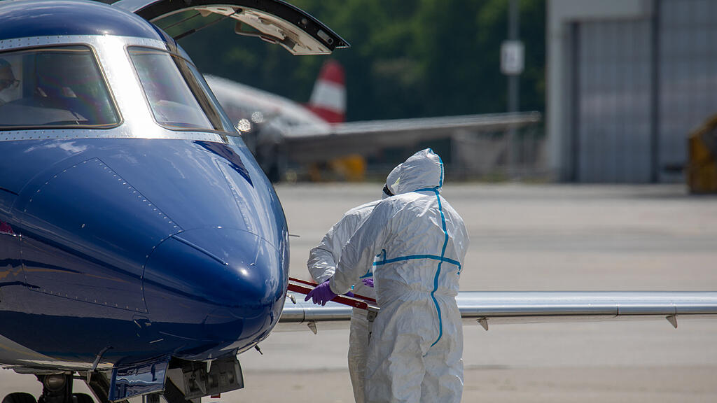 Französischer Corona-Patient, Heimflug, Rückflug,