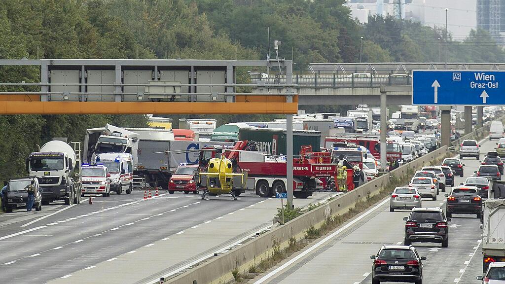 Die Unfallstelle auf der A2.