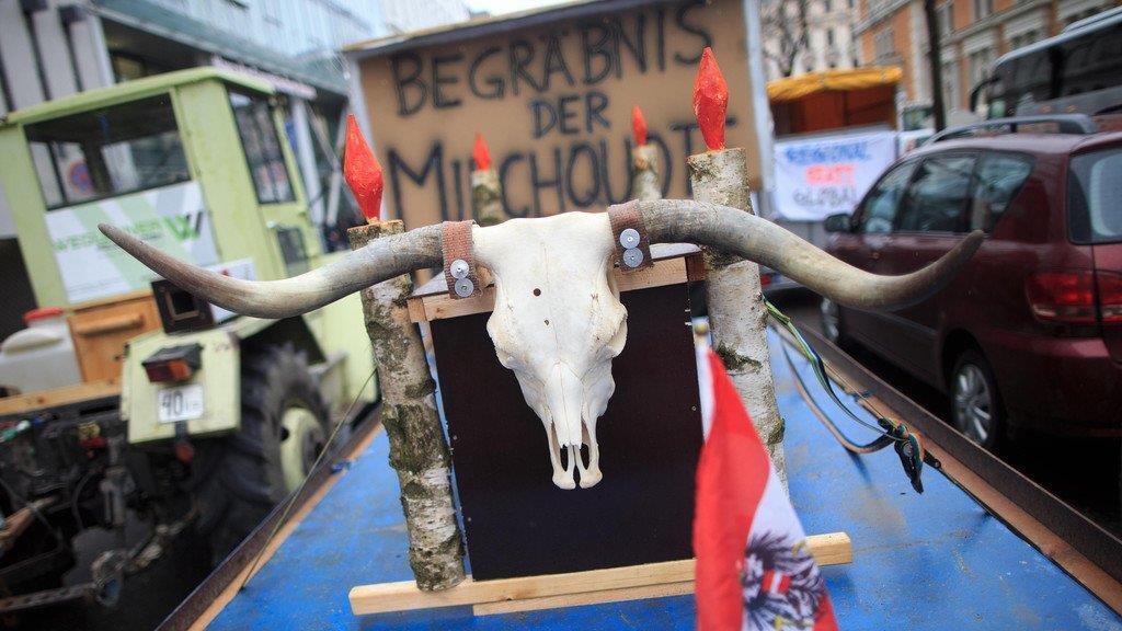 Ende der Milchquote: Aktionstag in Wien