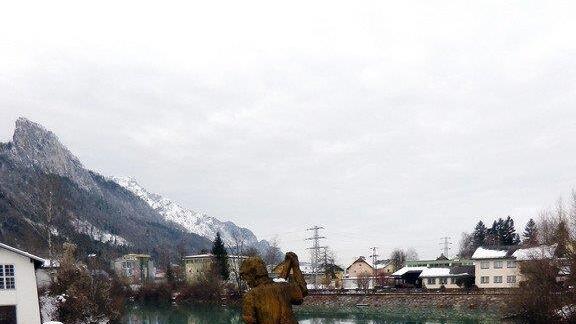 Blick über die Salzach in Hallein