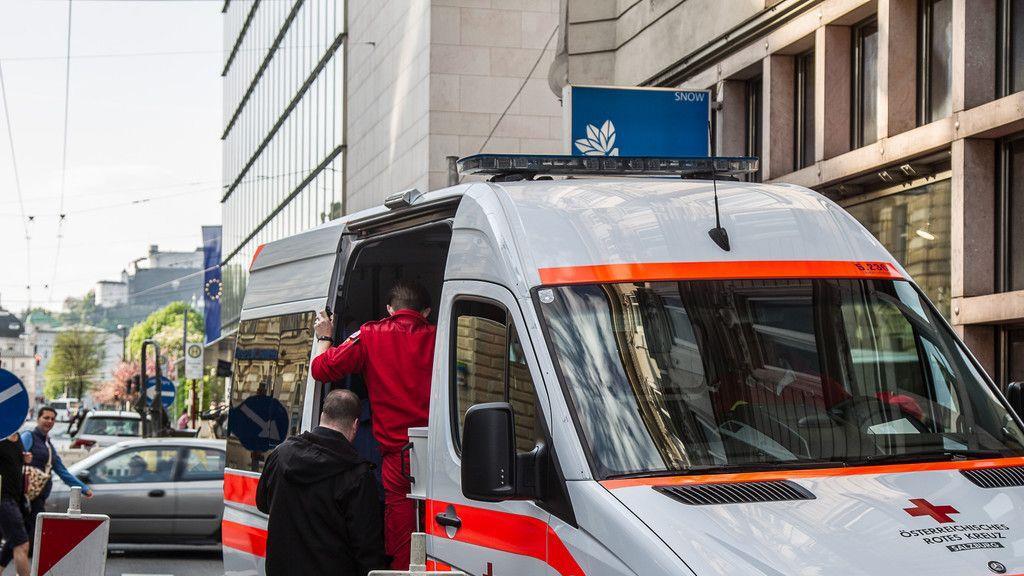 Banküberfall in Salzburg. Bilder vom Tatort