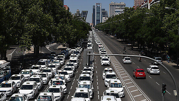 Taxi-Fahrer verstopften Castellana-Allee