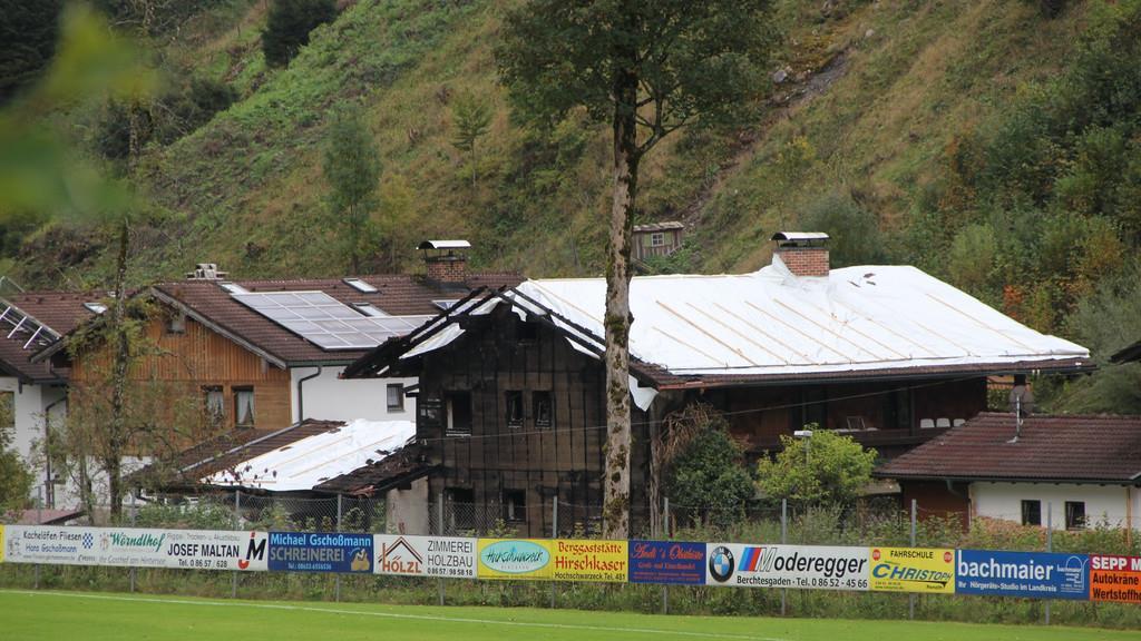Brandruine am Tag danach