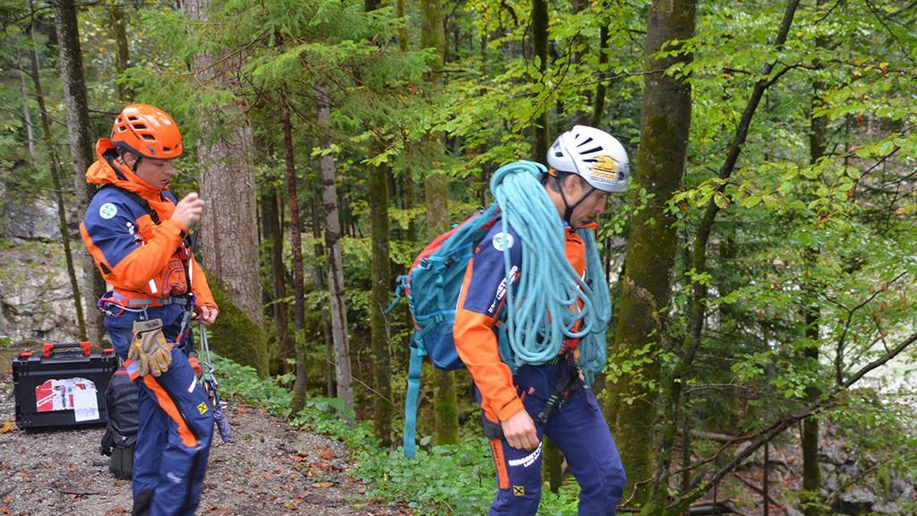 Großübung in der Lammerklamm