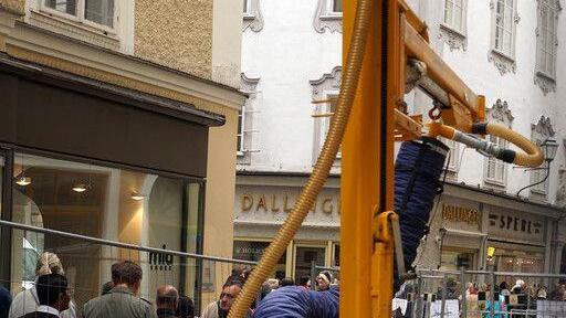 Bauarbeiten in der Getreidegasse