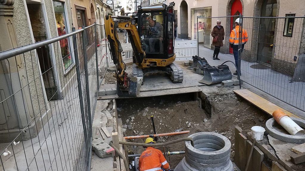 Bauarbeiten in der Getreidegasse