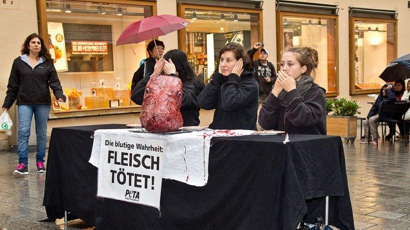 PETA-Aktion in Salzburg
