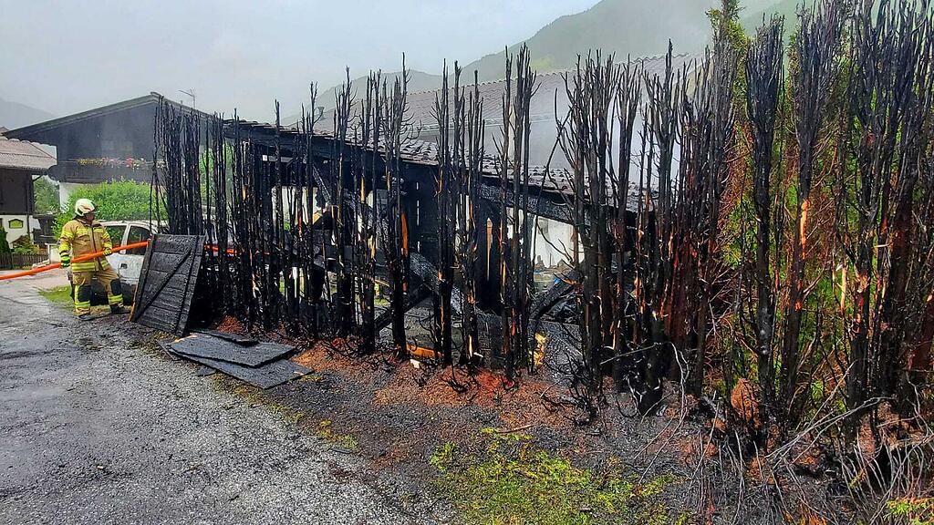 Garage in Bad Hofgastein in Vollbrand