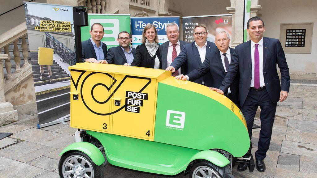 Selbstfahrendes Postfahrzeug in Graz getestet