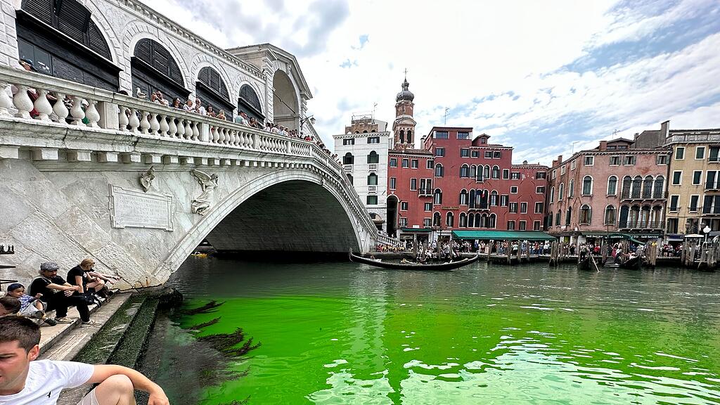 Grüner Canale Grande in Venedig