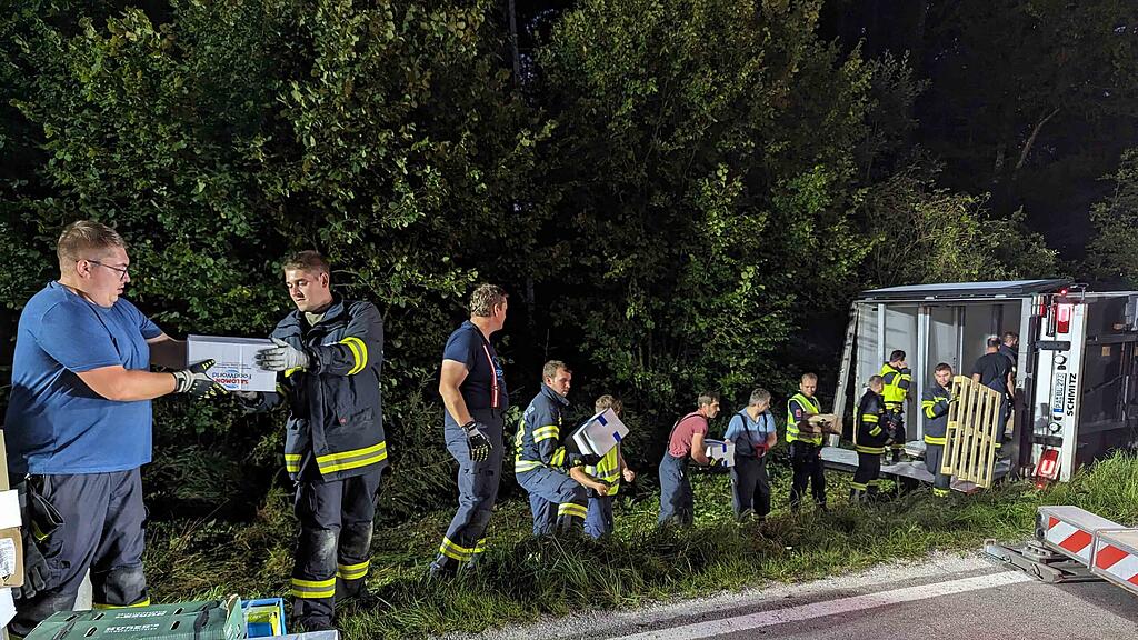 VU Handenberg, umgekippter Sattelschlepper