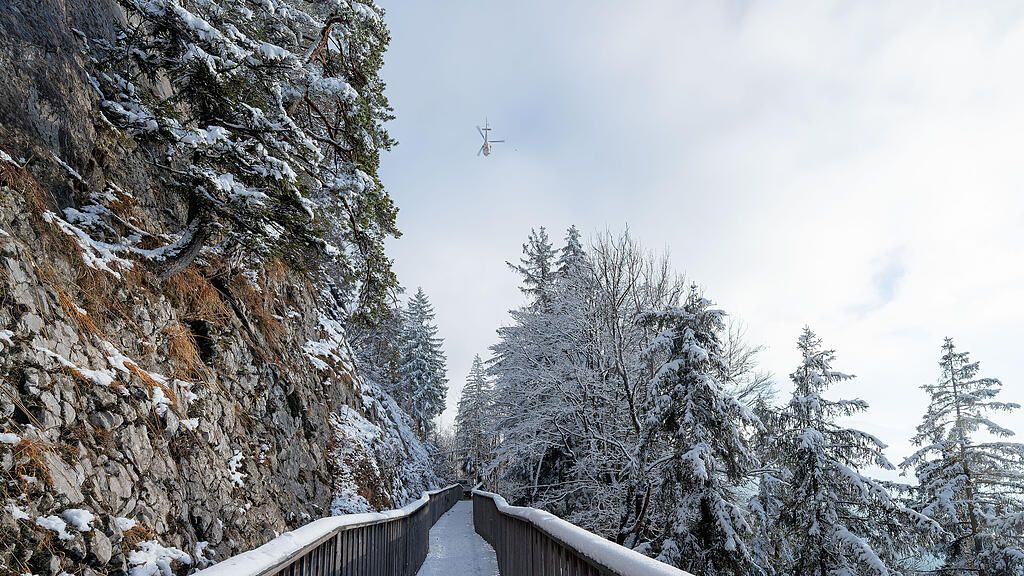 Hubschrauberflüge und Seilsperren Gaisberg