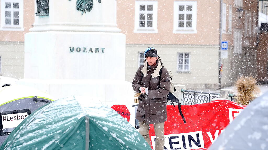 Aktivisten campieren in der Altstadt