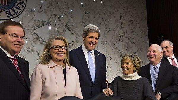 Kerry und seine Vorgängerin Clinton