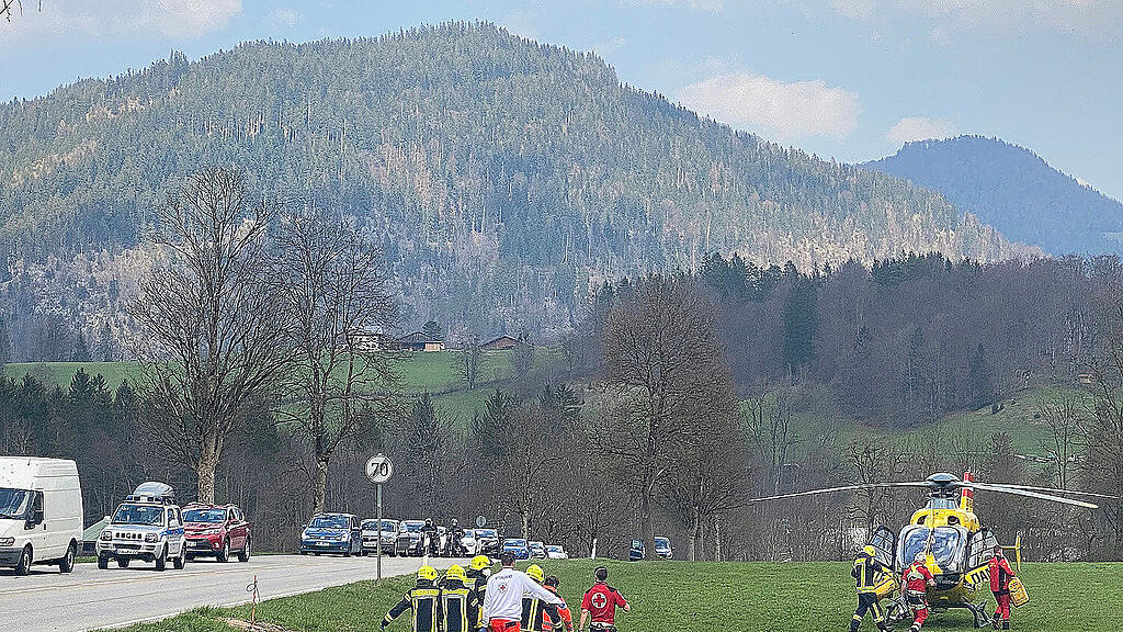 Unfall Motorrad auf B20 bei Bischofswiesen