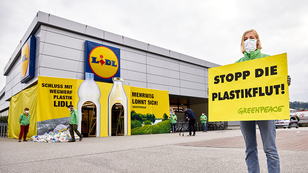 Lidl, Greenpeace, Protest, Mehrwegsystem