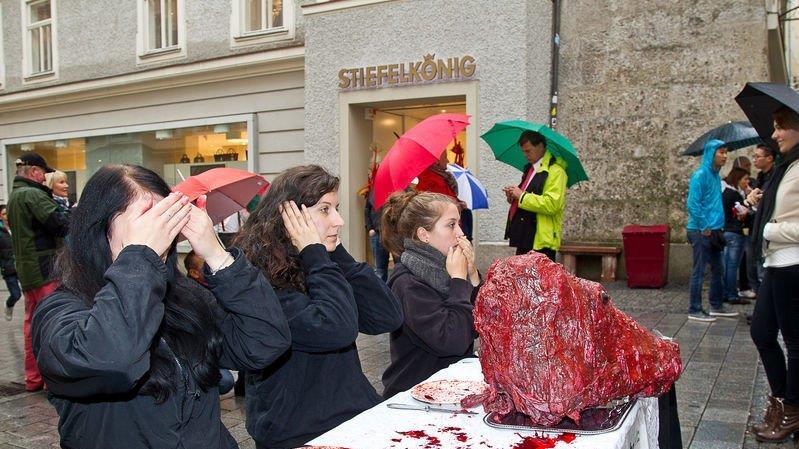PETA-Aktion in Salzburg