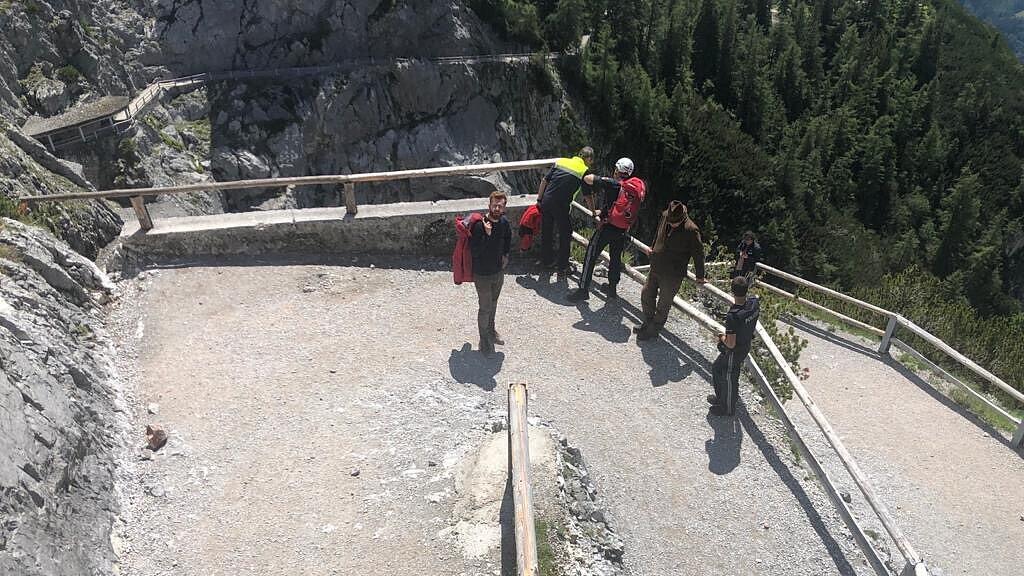 Steinschlag vor Eisriesenwelt in Werfen