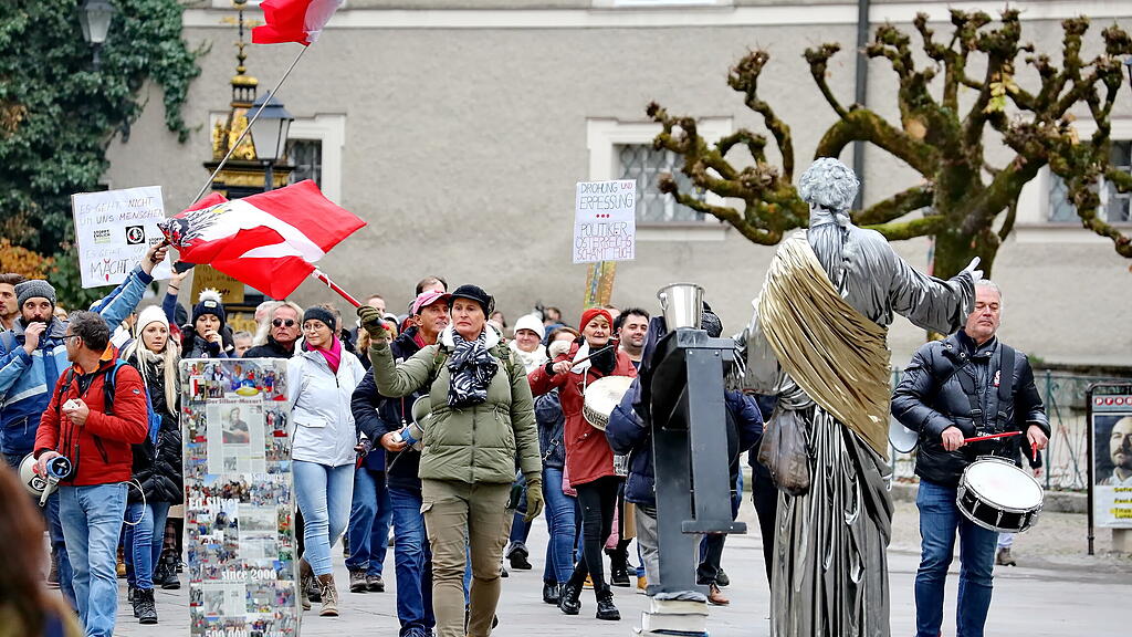 Corona-Demo in Salzburg am Sonntag